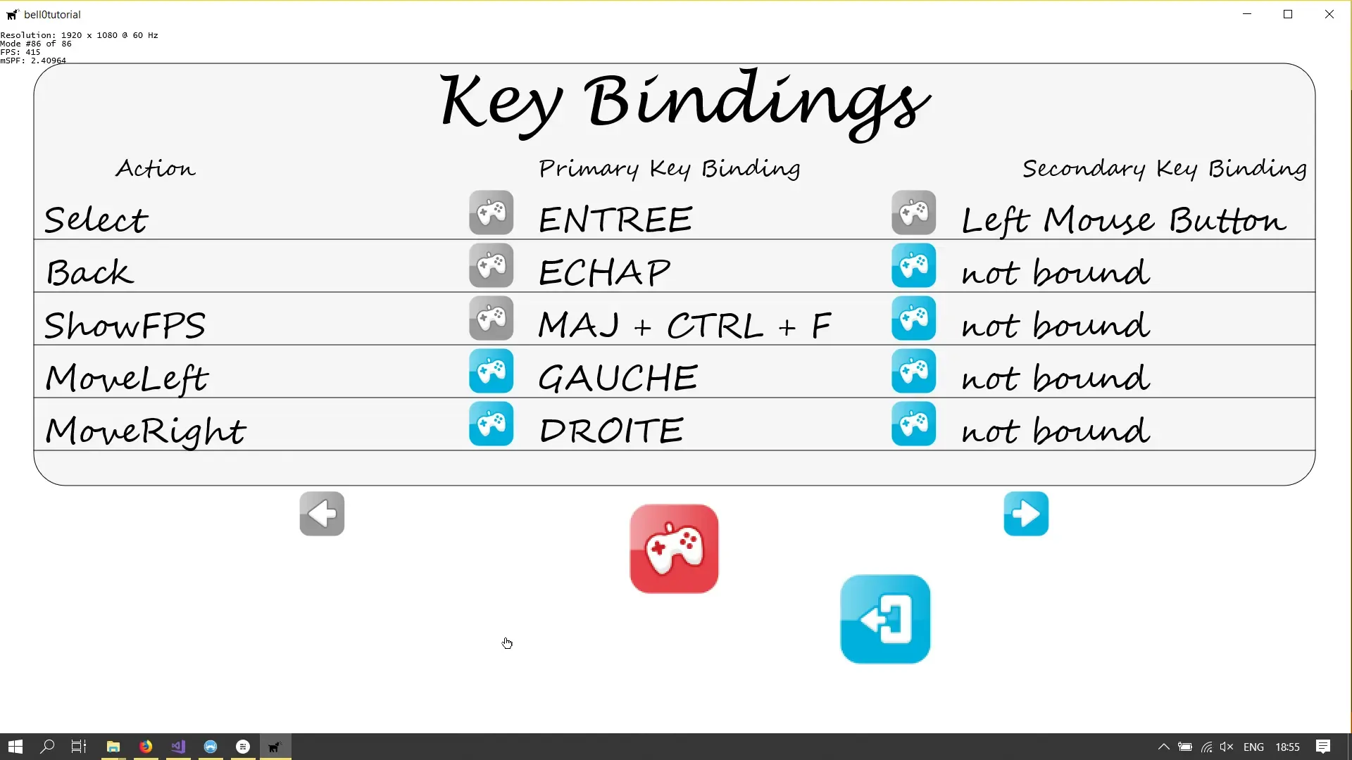 Key Binding Menu