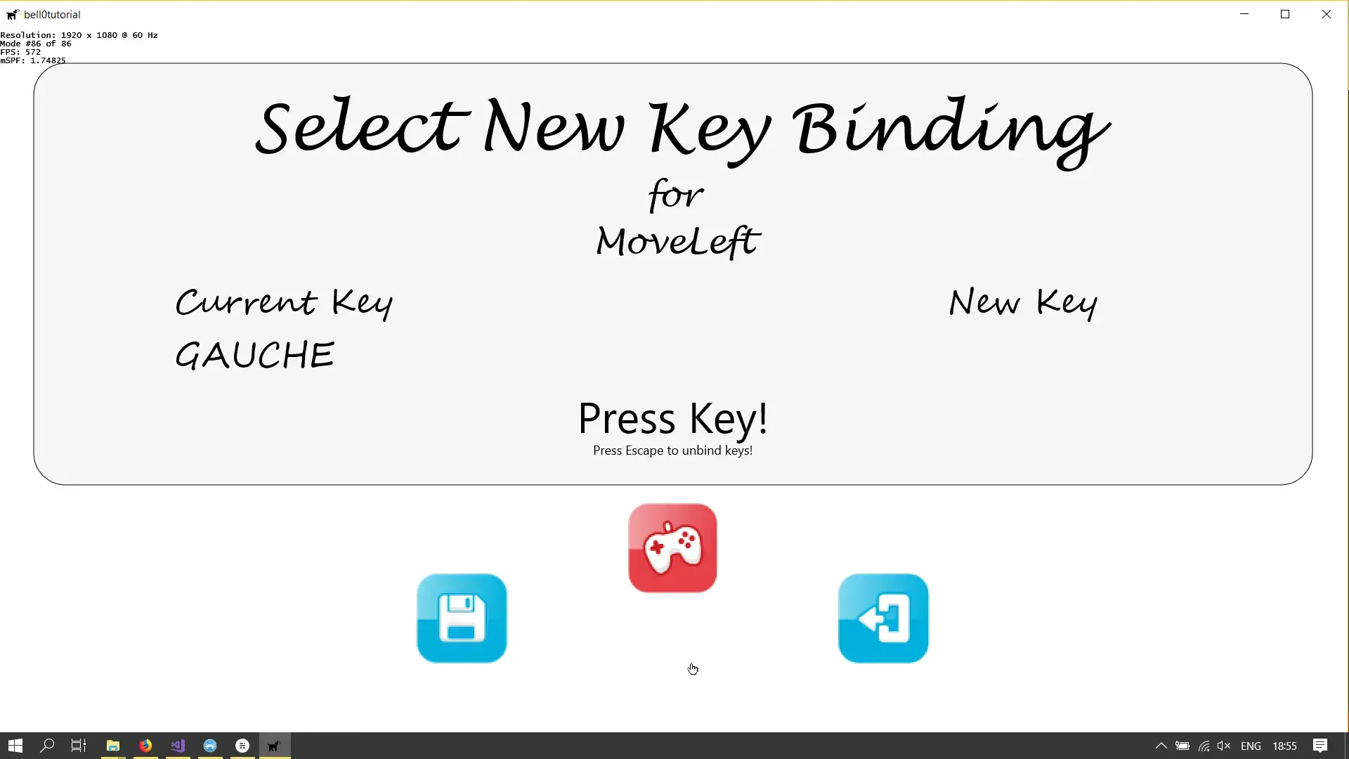 New Key Bindings Menu